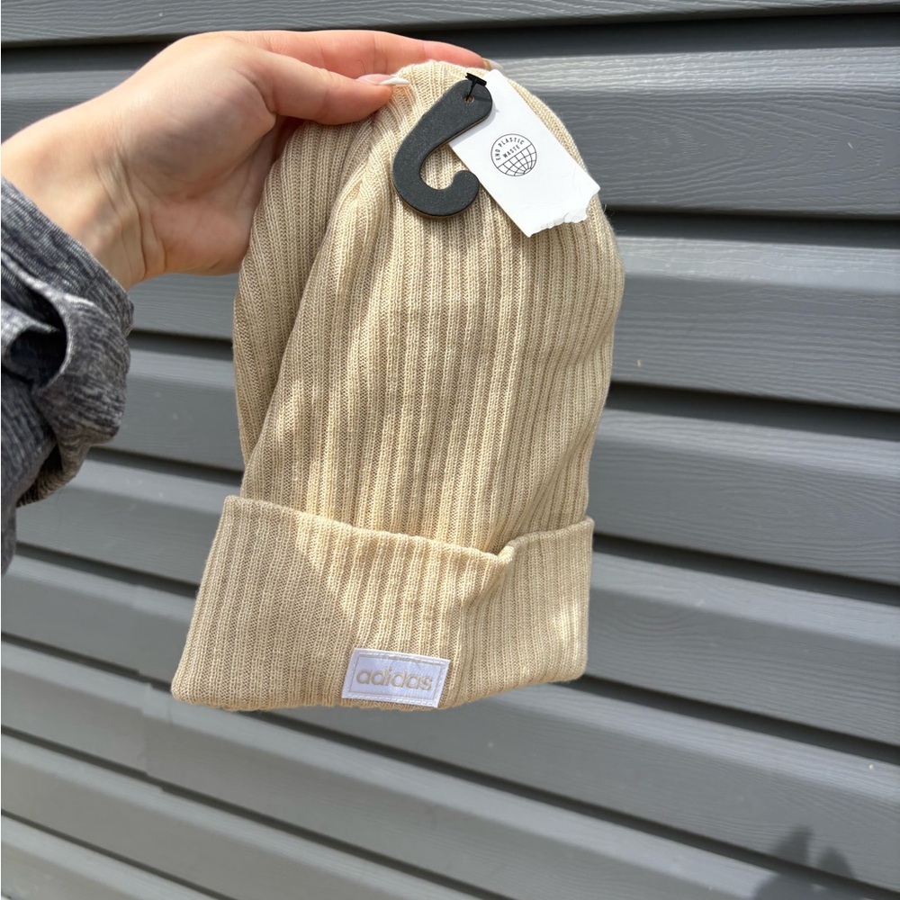 Adidas Tan Ribbed Knit Hat